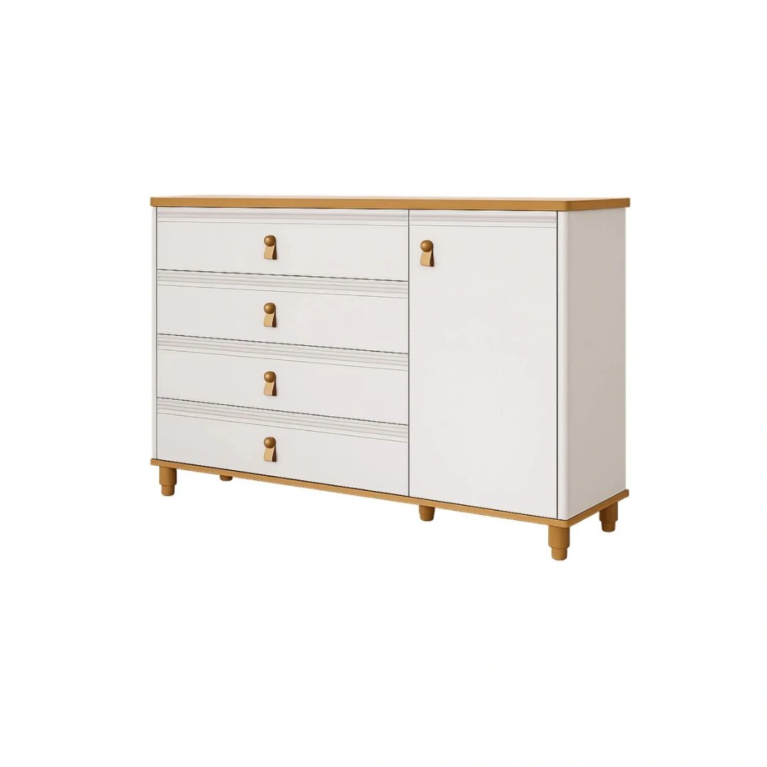 Cômoda Bebê Amora 4 gavetas 1 porta 100% MDF 
